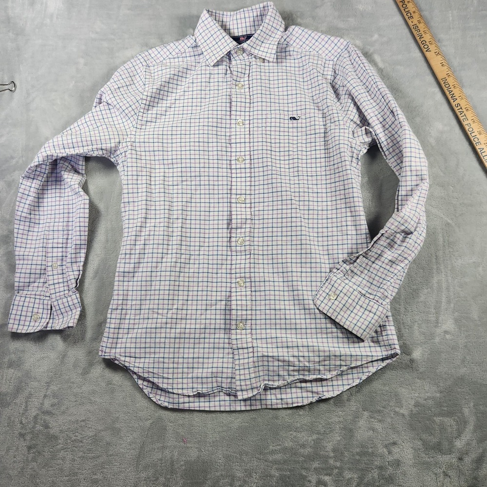 Vineyard Vines Slim Fit Tucker Shirt Stretch Poplin Gingham Shirt Men's Small